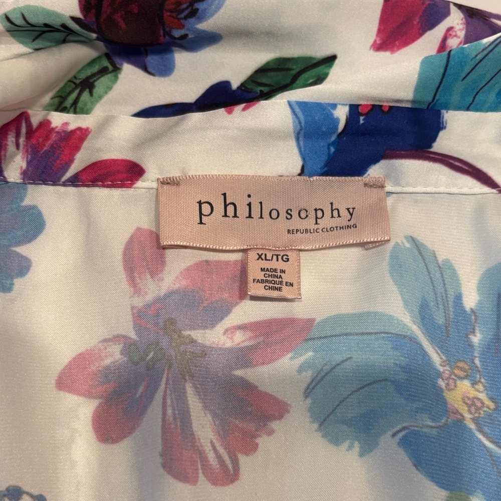 Philosophy Floral Blouse - Blue, Pink, Green